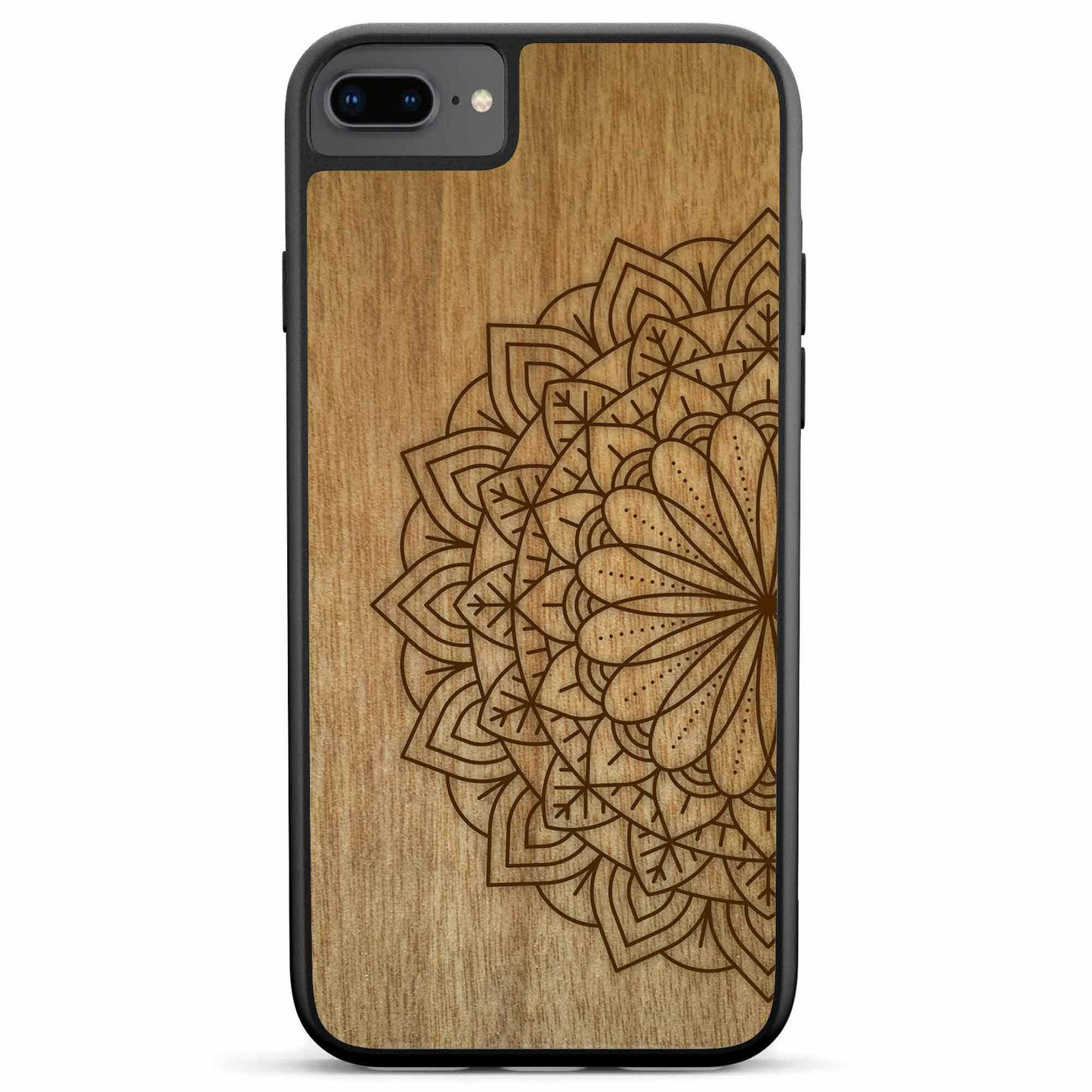 Sustainable Wood Phone Case - Mandala Design | Handcrafted Spiritual iPhone 6 6S 7 8 PLUS