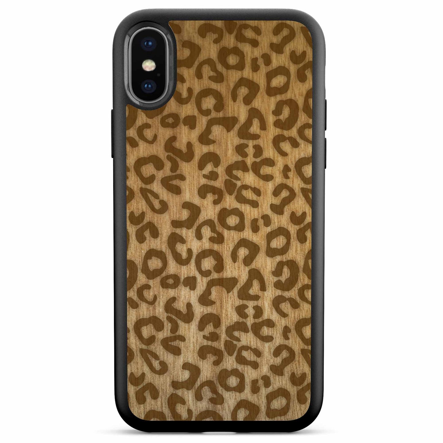 Sustainable Wood Phone Case - Cheetah Print Design | Handcrafted iPhone X XS