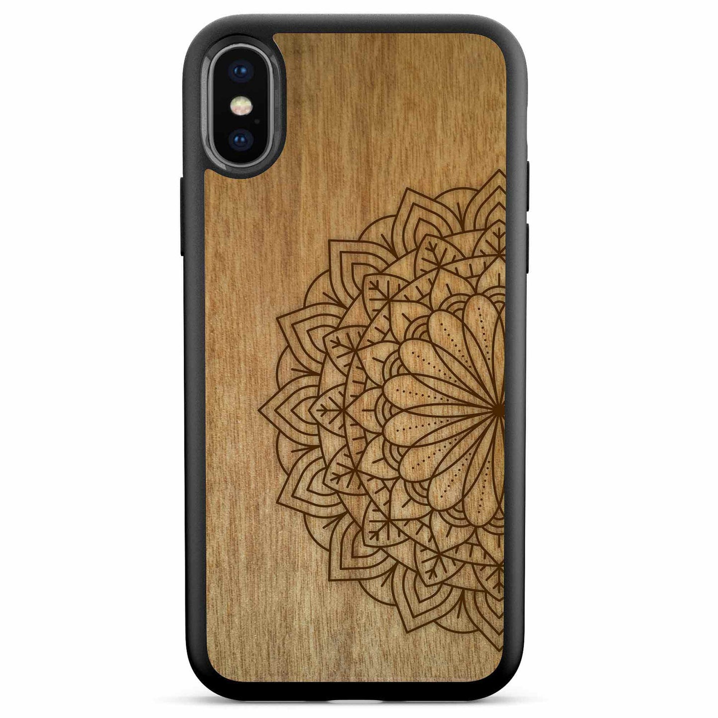Sustainable Wood Phone Case - Mandala Design | Handcrafted Spiritual iPhone X XS
