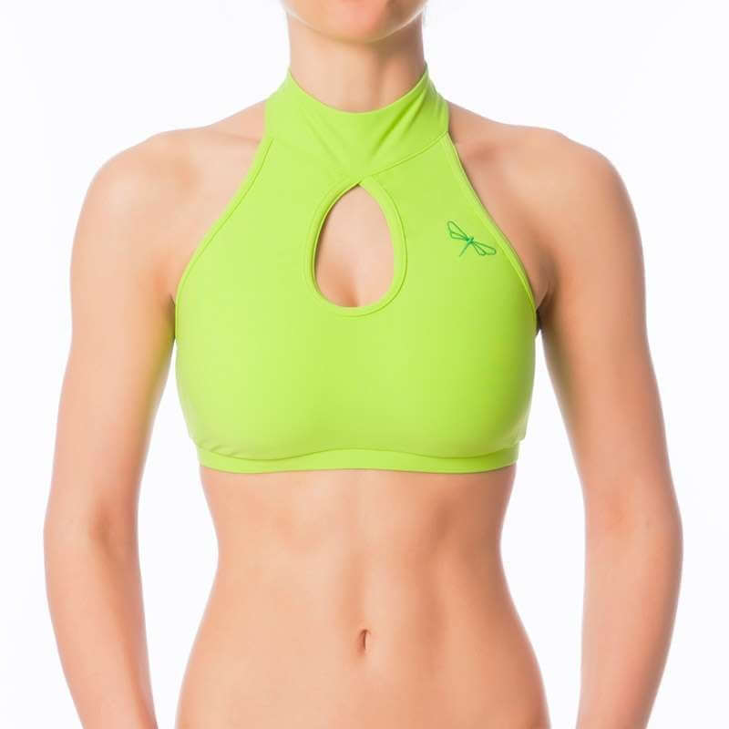 High Neck Sports Bra Terri - Ultimate Comfort & Style lime