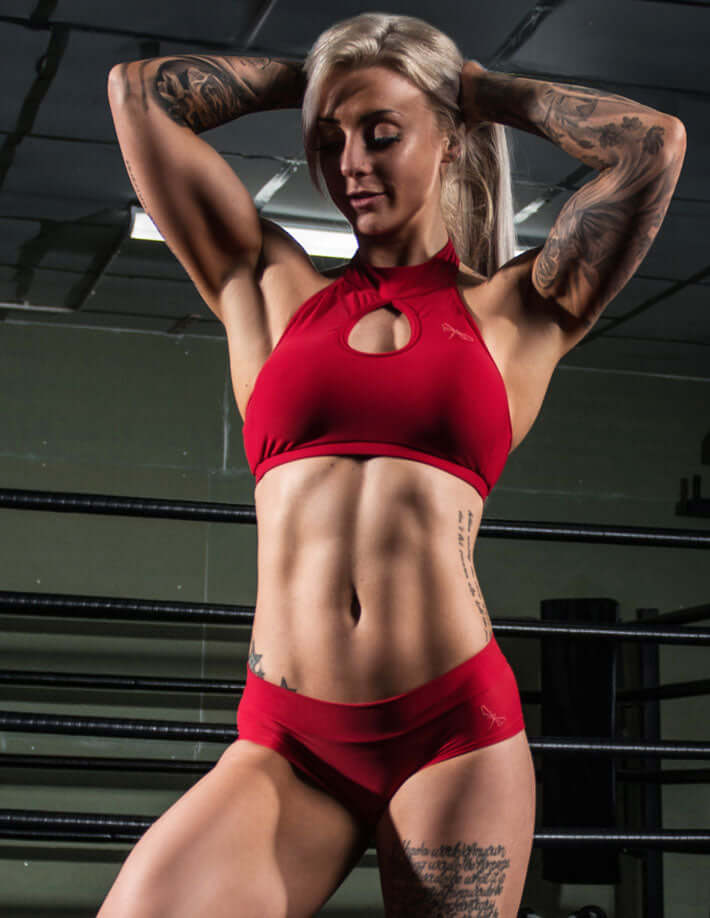 High Neck Sports Bra Terri - Ultimate Comfort & Style red