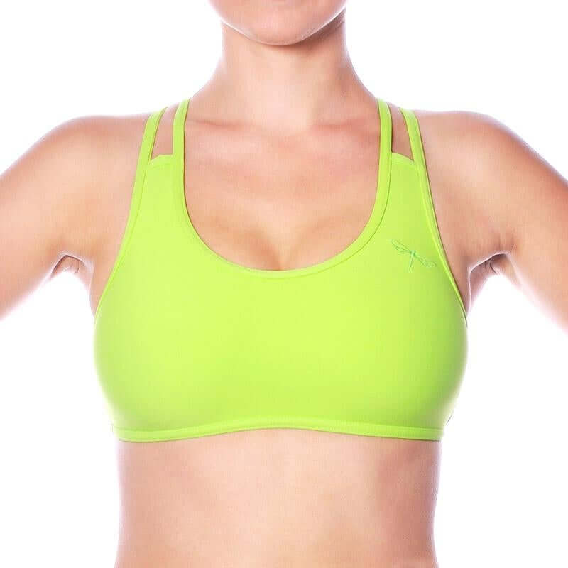 Xenia Sports Bra - Double Shoulder Straps Design lime
