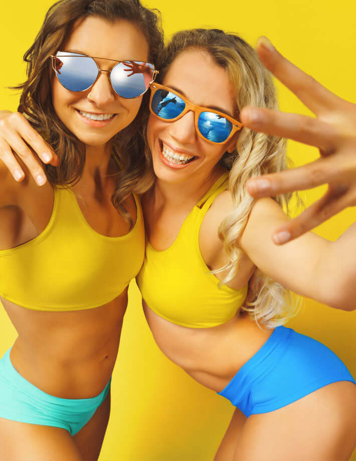 Xenia Sports Bra - Double Shoulder Straps Design yellow